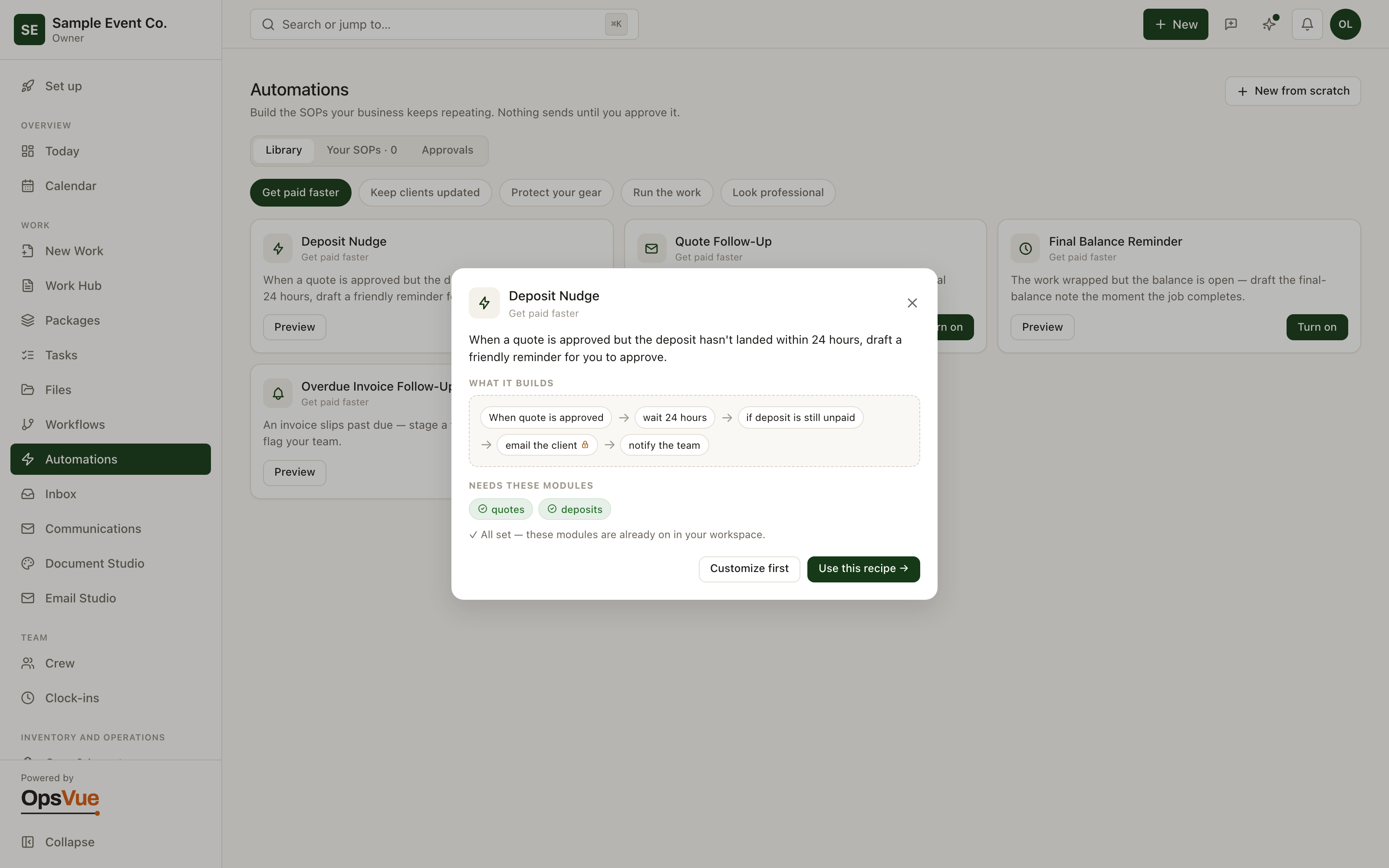 Workflows & Automations — Build an automation
